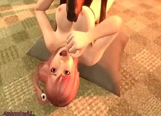 Pink hair hottie getting fucked by a black dog in a hot porn movie