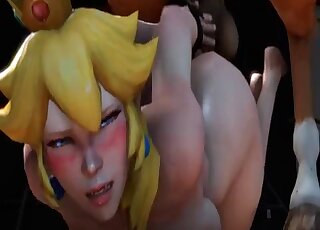 Curvaceous animated blonde gets dominated by a huge horse cock