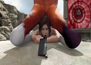 Animated zoo porn - Brunette is sodomized by massive horse shaft