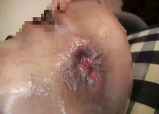 Skinny chick from Asia is doing her best to get fucked by kinky beast