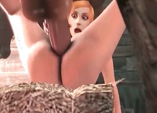 فتاة أنمي مفتونة تتعرض لتدمير مهبلها بواسطة وحش وحشي